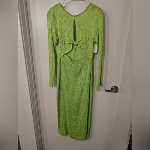 TopShop lime green lightweight midi dress, US size 6